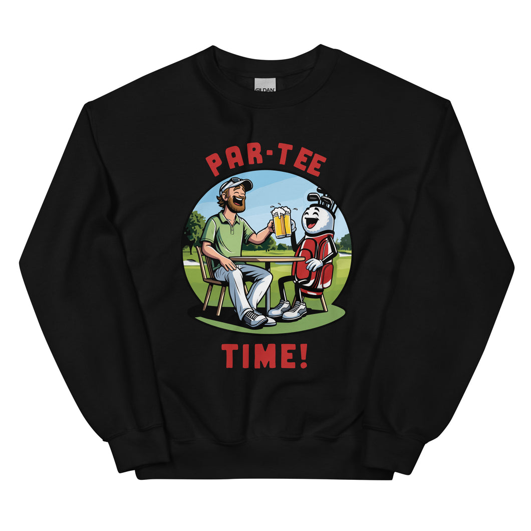 Golf Par-Tee Time- Black or White Unisex Sweatshirt