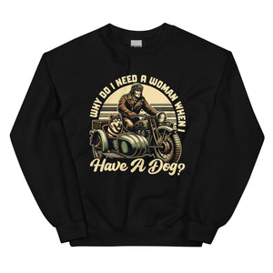 Dog Motorcycle- Black Unisex Sweatshirt