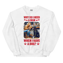 Load image into Gallery viewer, Lady Blonde Hair with Large Dog- Black or White Unisex Sweatshirt