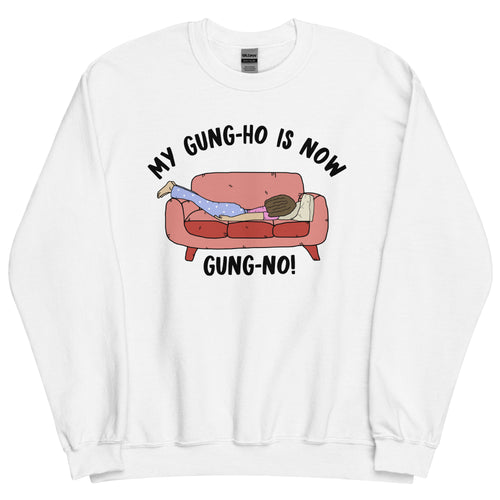 Gung Ho/Gung No- Female- White Unisex Sweatshirt