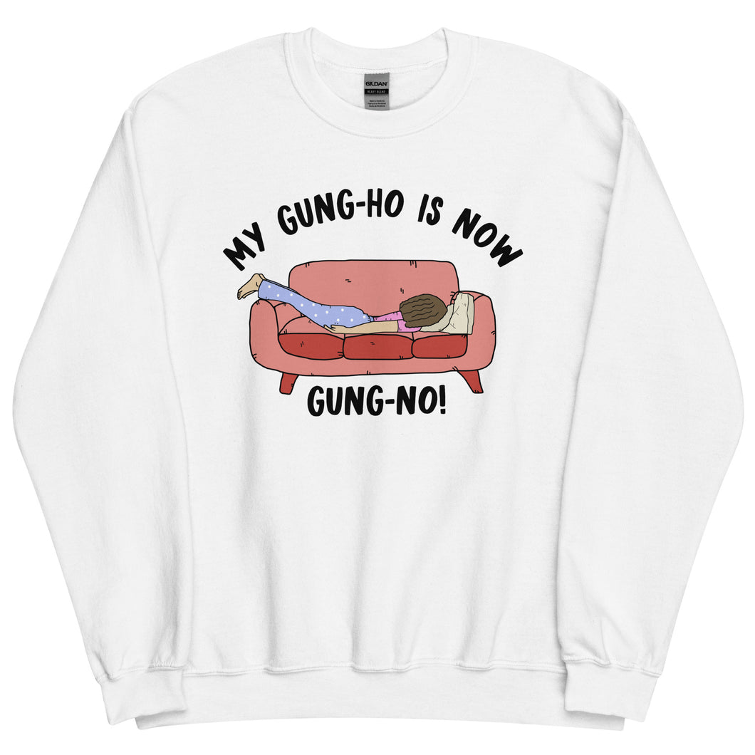 Gung Ho/Gung No- Female- White Unisex Sweatshirt