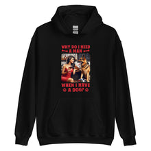 Load image into Gallery viewer, Lady Brown Hair with Large Dog- Black or White Unisex Hoodie