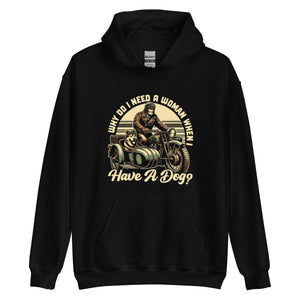 Dog Motorcycle- Black Unisex Hoodie