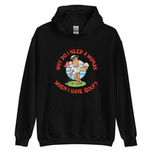 Load image into Gallery viewer, Golf Leaning on Golf Club- Black or White Unisex Hoodie