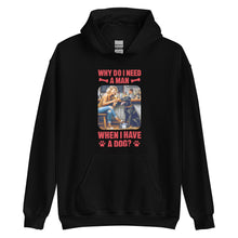 Load image into Gallery viewer, Lady Blonde Hair with Large Dog-  Black or White Unisex Hoodie