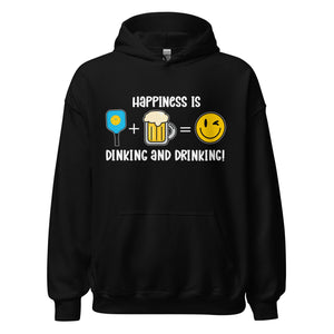 Happiness is Dinking and Drinking!- Black Unisex Hoodie