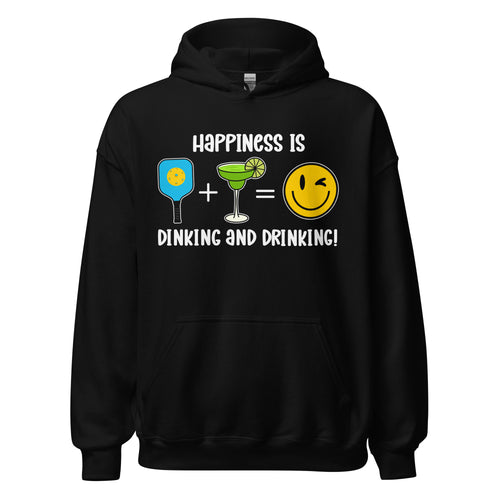 Happiness is Dinking and Drinking!- Margarita- Black Unisex Hoodie