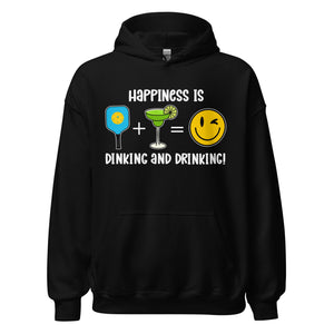 Happiness is Dinking and Drinking!- Margarita- Black Unisex Hoodie