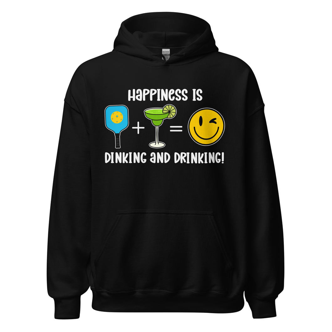 Happiness is Dinking and Drinking!- Margarita- Black Unisex Hoodie