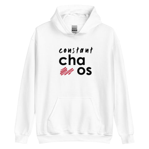 Constant Chaos- White Unisex Hoodie