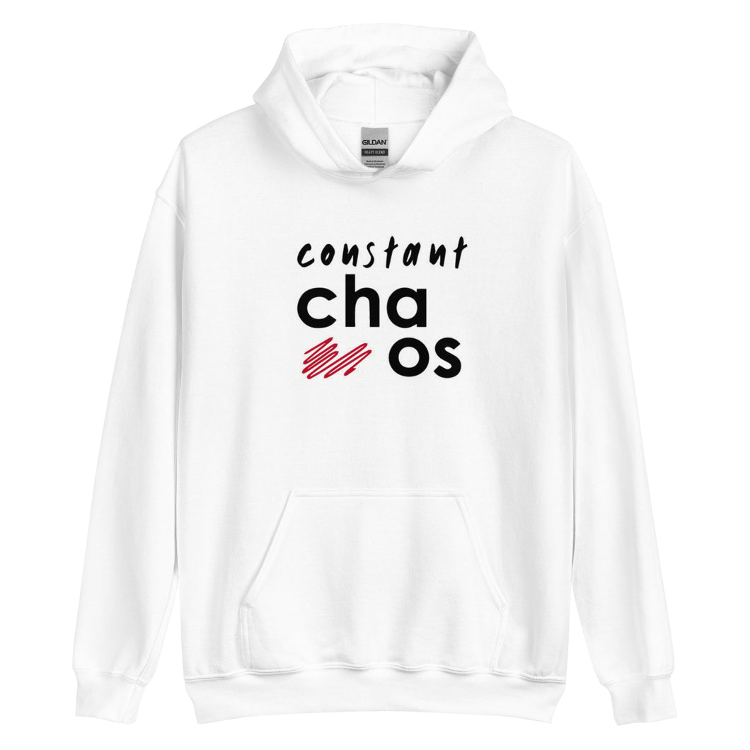 Constant Chaos- White Unisex Hoodie