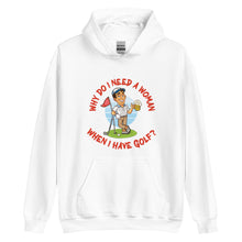 Load image into Gallery viewer, Golf Leaning on Golf Club- Black or White Unisex Hoodie