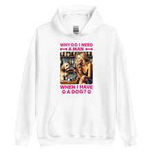 Load image into Gallery viewer, Lady Blonde Hair with Small Dog- Black or White Unisex Hoodie