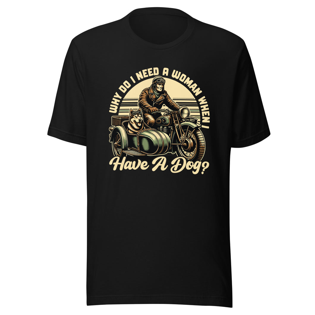 Dog Motorcycle- Black Unisex T-shirt