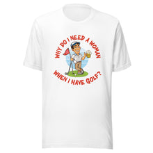 Load image into Gallery viewer, Golf Leaning on Golf Club- Black or White Unisex T-shirt