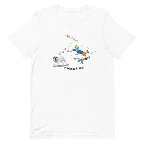 Hot Mess Male Stumble- White Unisex T-shirt