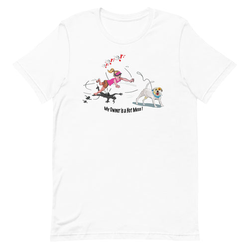 Hot Mess Female Stumble- White Unisex T-shirt