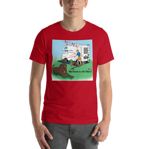 RV Sewer Spill Male w/ Brown Dog- Short-Sleeve Unisex T-Shirt