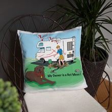 Load image into Gallery viewer, RV Sewer Spill Male w/ Brown Dog- Basic Pillow