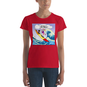 Female Kayaker w/ Black Dog- Women's Short Sleeve T-shirt