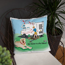 Load image into Gallery viewer, RV Sewer Spill Male w/ Tan Dog- Basic Pillow