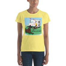 Load image into Gallery viewer, RV Sewer Spill Female w/ Brown Dog- Women&#39;s Short Sleeve T-shirt