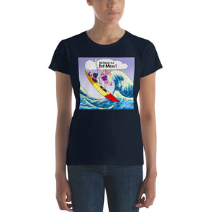 Female Kayaker w/ Black Dog- Women's Short Sleeve T-shirt