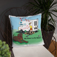 Load image into Gallery viewer, RV Sewer Spill Female w/ Black Dog- Basic Pillow