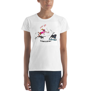 Female Stumble w/ Black Dog- Women's Short Sleeve T-shirt