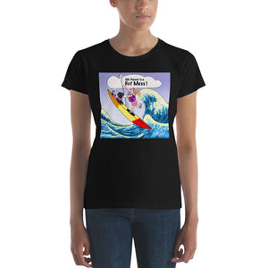 Female Kayaker w/ Black Dog- Women's Short Sleeve T-shirt