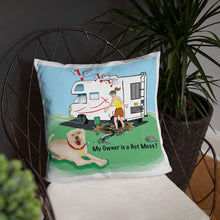 Load image into Gallery viewer, RV Sewer Spill Female w/ Tan Dog- Basic Pillow