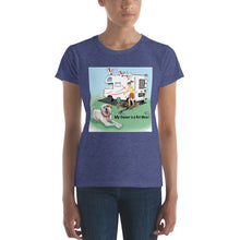 Load image into Gallery viewer, RV Sewer Spill Female w/ White Dog- Women&#39;s Short Sleeve T-Shirt