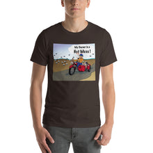 Load image into Gallery viewer, Male Motorcycle w/ Tan Dog- Short-Sleeve Unisex T-Shirt