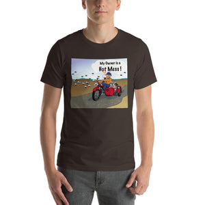 Male Motorcycle w/ Tan Dog- Short-Sleeve Unisex T-Shirt