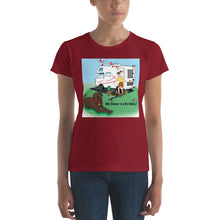 Load image into Gallery viewer, RV Sewer Spill Female w/ Brown Dog- Women&#39;s Short Sleeve T-shirt