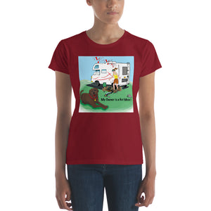 RV Sewer Spill Female w/ Brown Dog- Women's Short Sleeve T-shirt