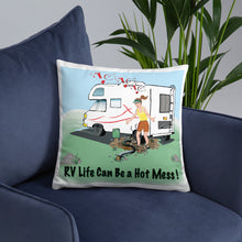 Load image into Gallery viewer, RV Sewer Spill Female No Dog- Basic Pillow- 18&#39;X18&#39;