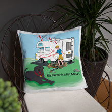 Load image into Gallery viewer, RV Sewer Spill Male w/ Black Dog- Basic Pillow