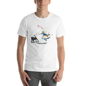 Male Stumble w/ Black Dog- Short-Sleeve Unisex T-Shirt