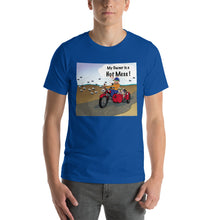 Load image into Gallery viewer, Male Motorcycle w/ Tan Dog- Short-Sleeve Unisex T-Shirt