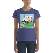 Load image into Gallery viewer, RV Sewer Spill Female w/ Tan Dog- Women&#39;s Short Sleeve T-shirt