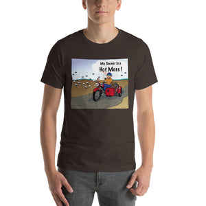 Male Motorcycle w/ Brown Dog- Short-Sleeve Unisex T-Shirt